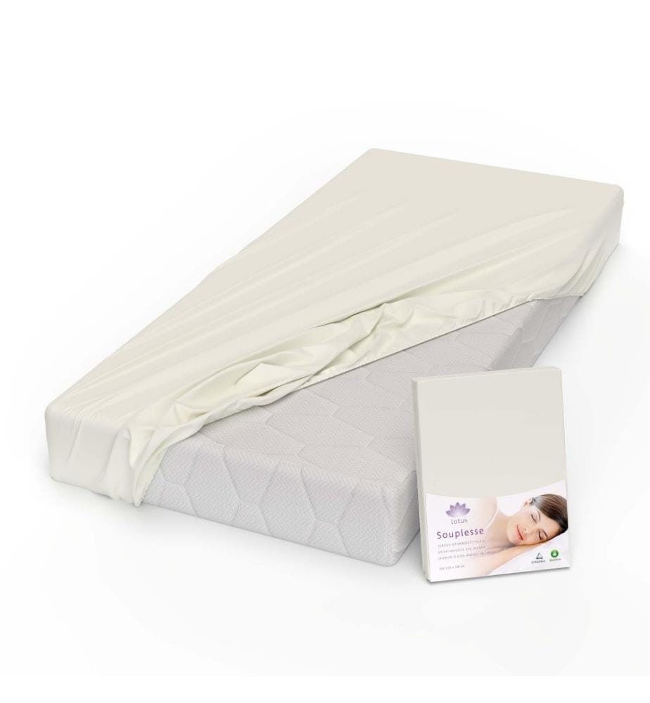 LOTUS - Jersey Fixleintuch Souplesse Wollweiss - 200 x 220 cm