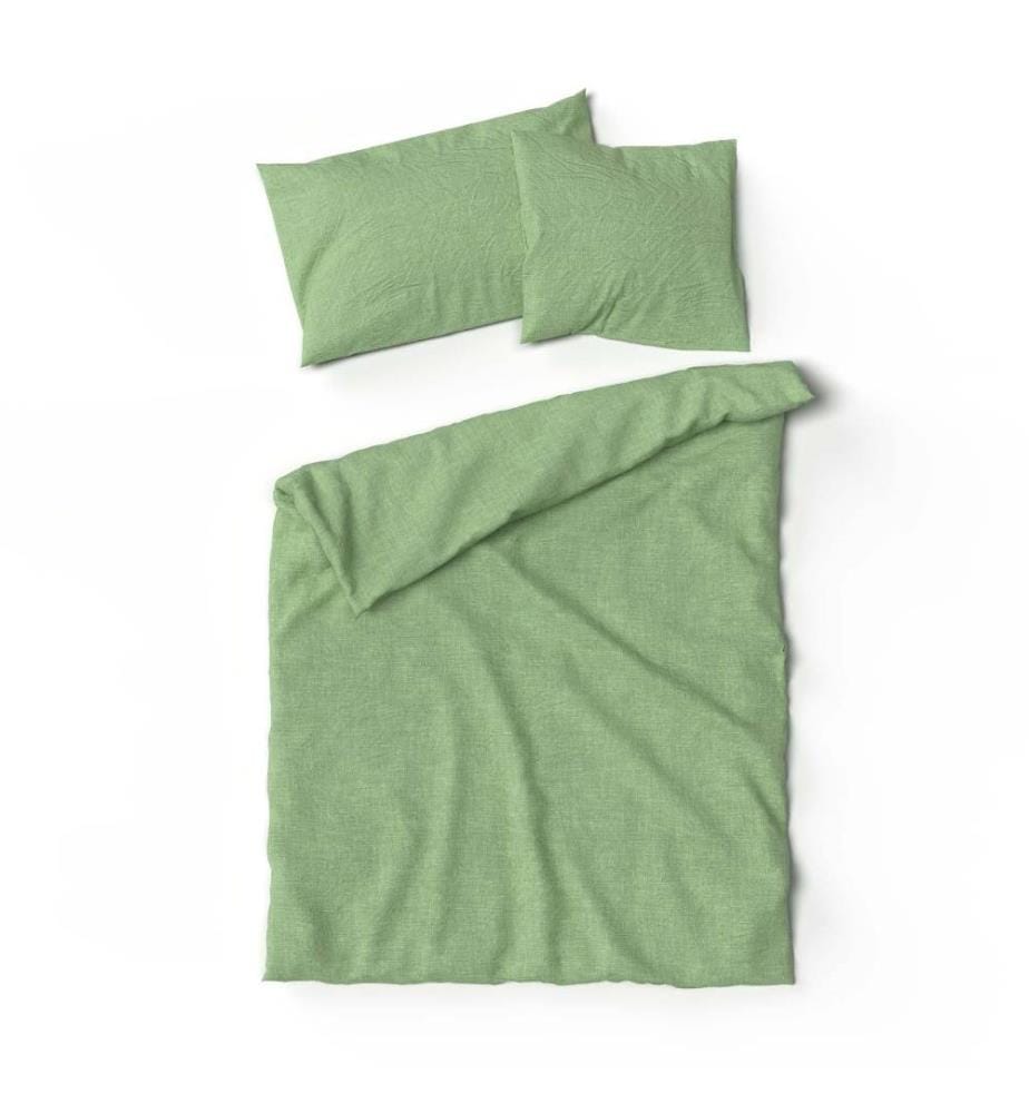 LOTUS - Linge de lit en lin uni aloe - 200 x 210 cm