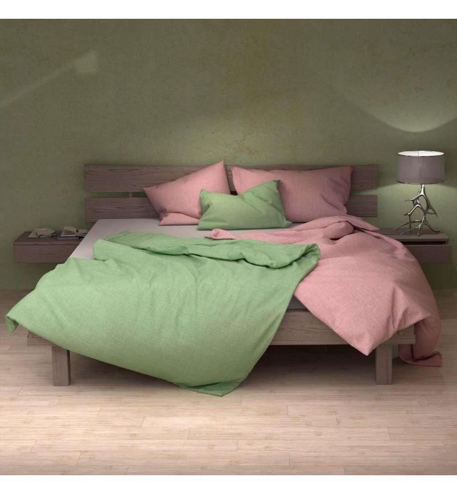 LOTUS - Linge de lit en lin uni mauve - 200 x 210 cm