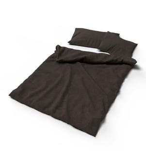 LOTUS - Linge de lit en lin uni châtaigne - 240 x 240 cm