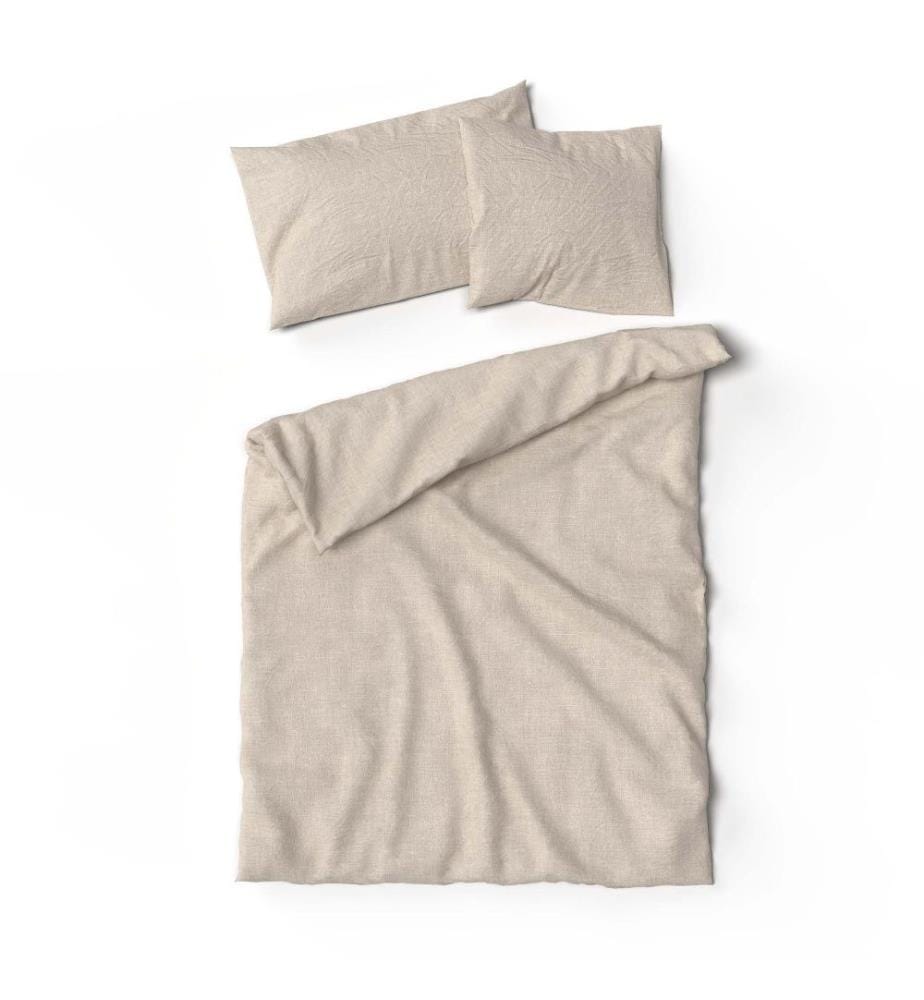 LOTUS - Linge de lit en lin uni sable - 160 x 240 cm