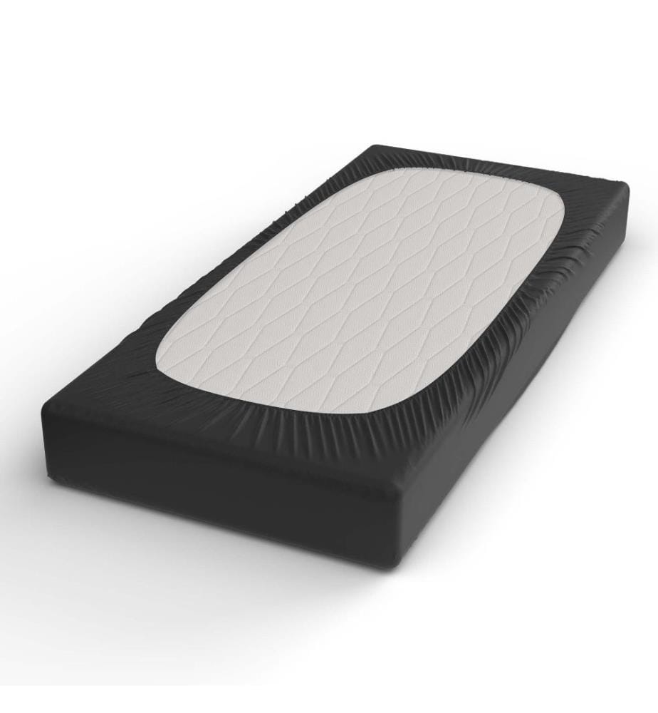 LOTUS - Drap housse satin noir - 160 x 200 cm