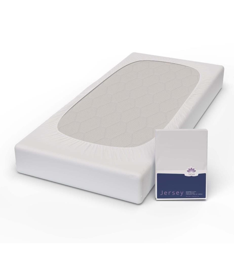 LOTUS - Jersey Fix Comfort, blanc 100x200cm Blanc - 90-100 x 200 cm