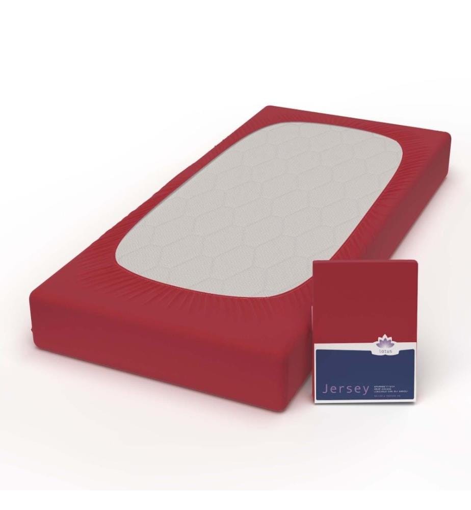 LOTUS - Jersey Fix Comfort, Red 100x200cm Red - 120 x 200 cm