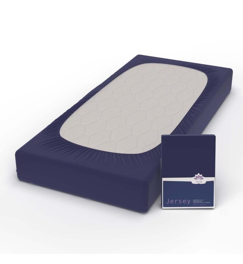 LOTUS - Jersey Fix Comfort, Navy 100x200cm Navy - 140-160 x 200 cm