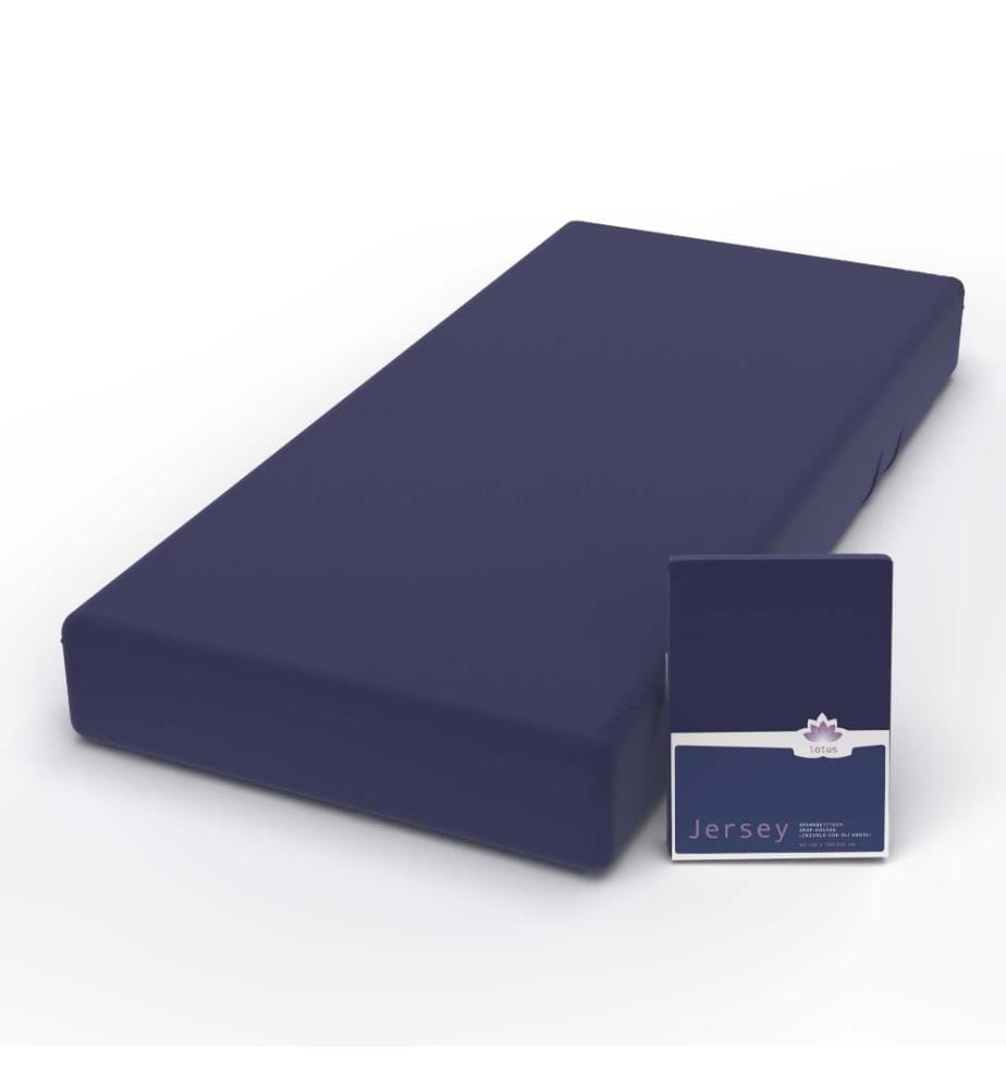 LOTUS - Jersey Fix Comfort, Navy 100x200cm Navy - 180 x 200 cm