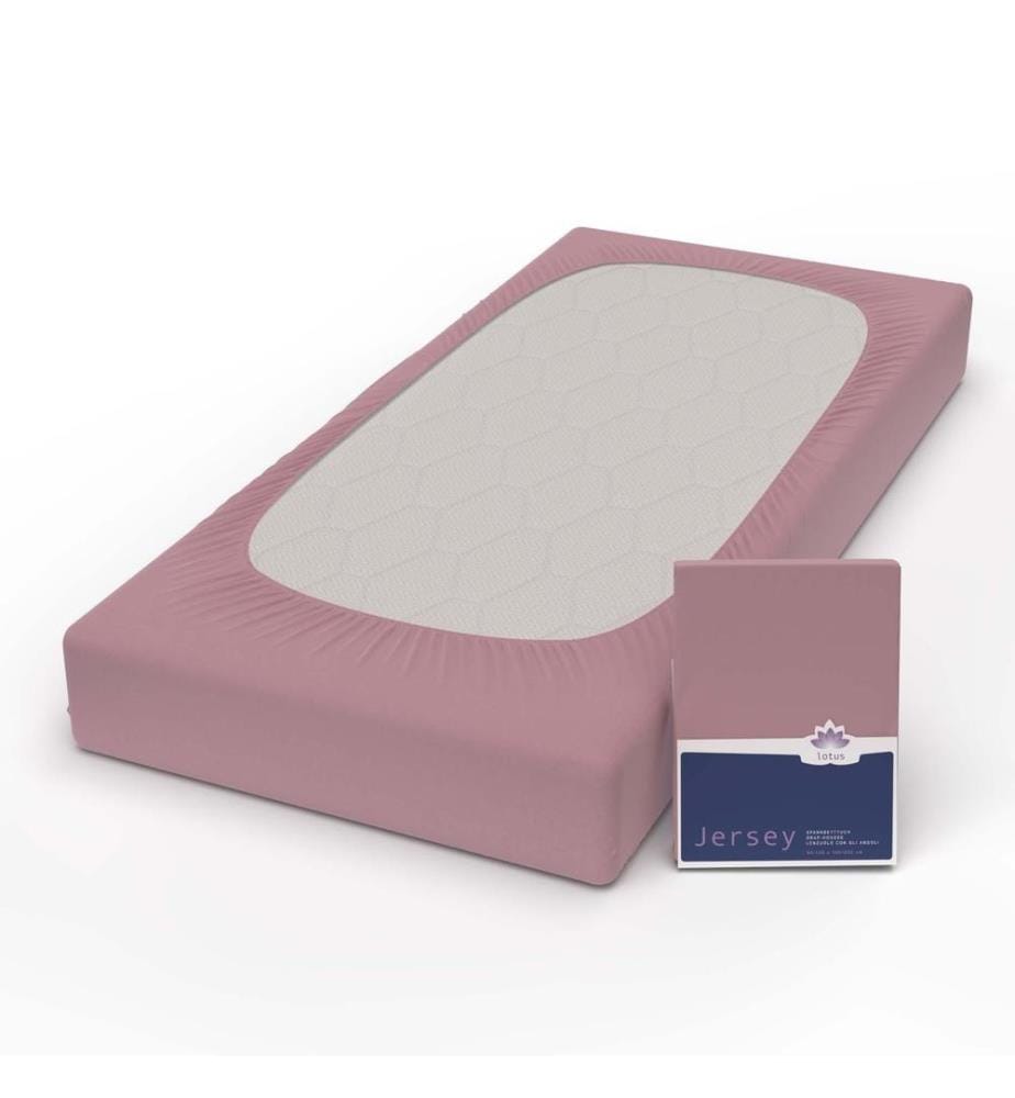 LOTUS - Drap-housse Jersey Comfort Mauve - 90-100 x 200 cm