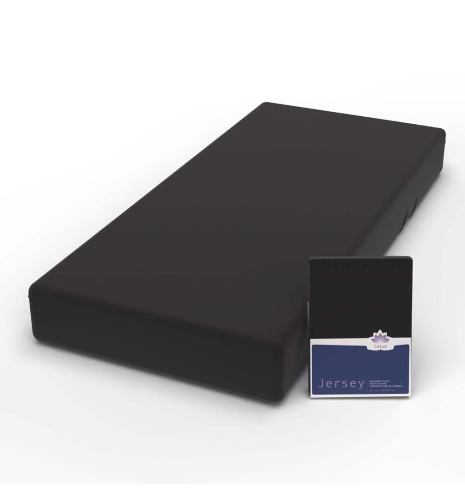 LOTUS - Jersey Fixleintuch Comfort Schwarz - 90-100 x 200 cm