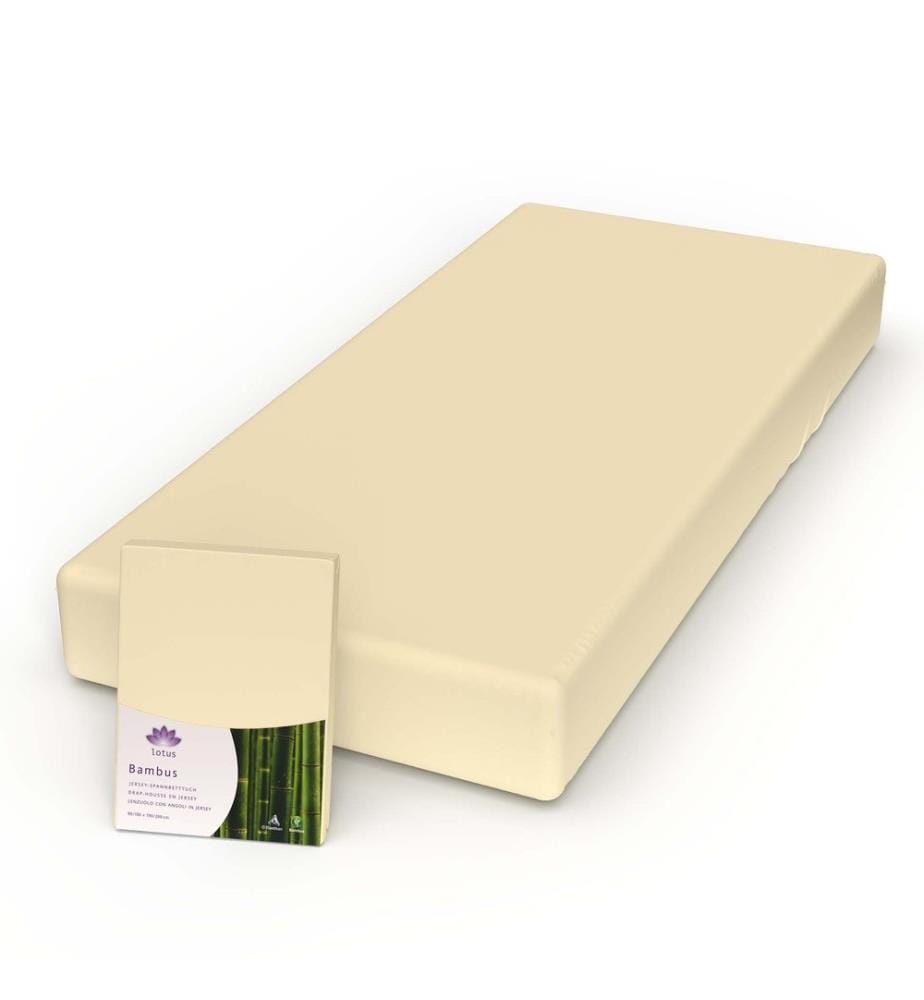 LOTUS - Fixleintuch Bambus Jersey vanille - 90-100 x 200 cm
