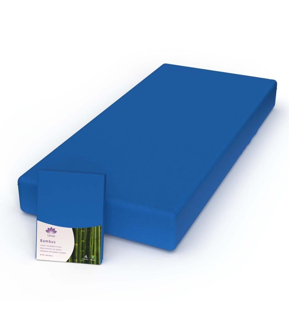 LOTUS - Drap-housse Bambou Jersey Royal - 140-160 x 200 cm