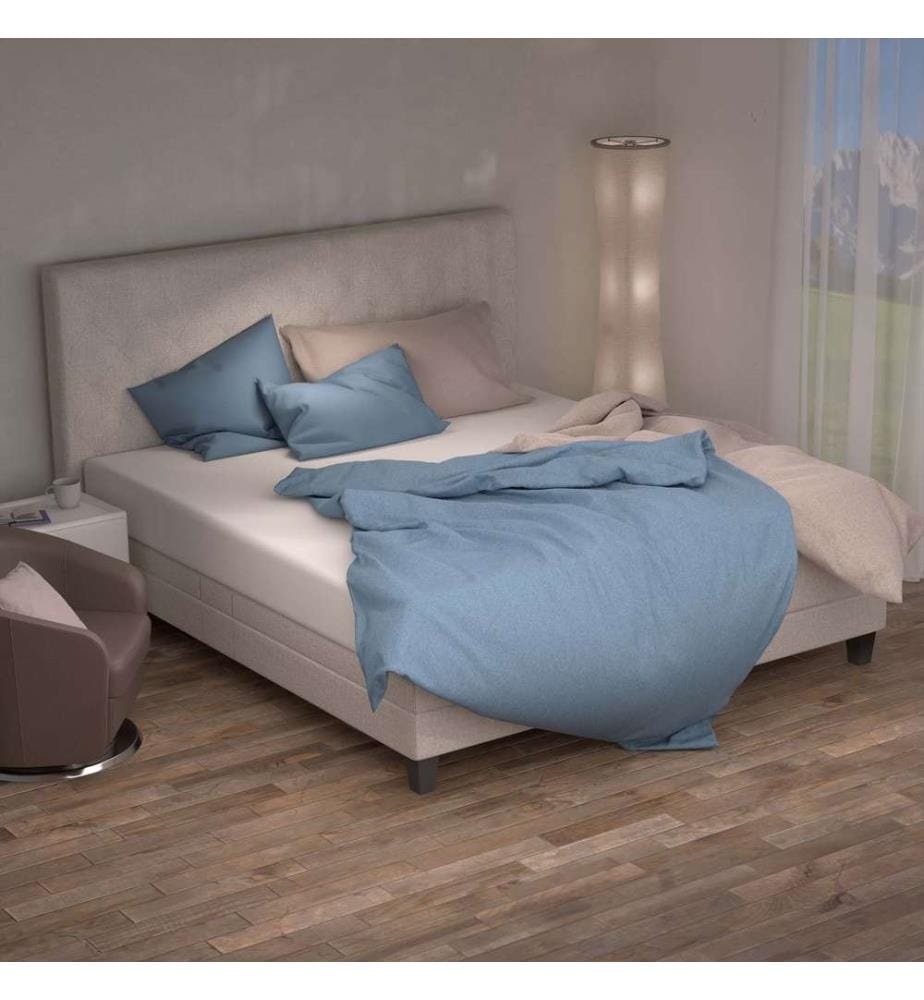 LOTUS - Literie flanelle bleu uni - 160 x 210 cm