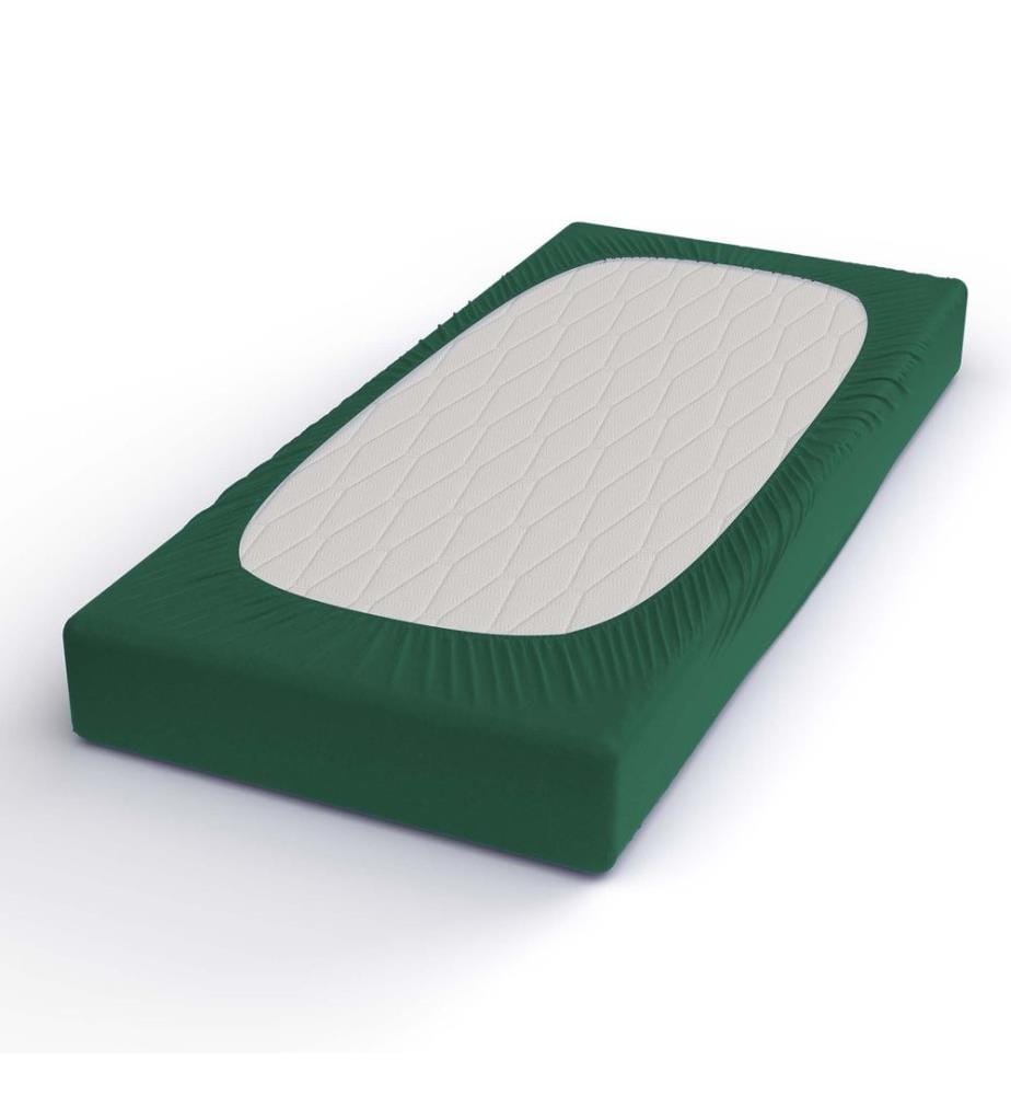 LOTUS - Drap housse satin vert - 160 x 200 cm