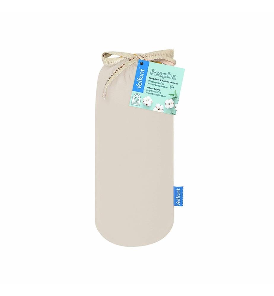 VELFONT - Drap-housse imperméable Respira crème - 120 x 200 cm