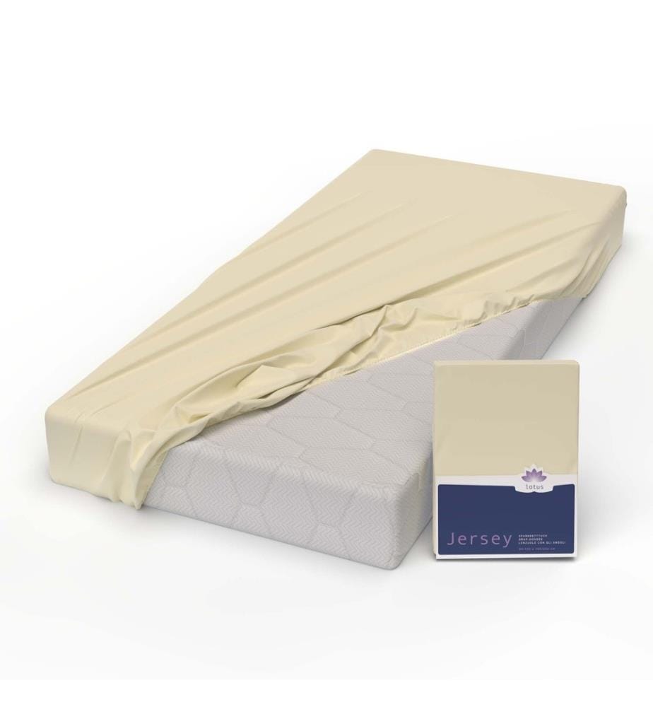 LOTUS - Drap-housse jersey Comfort vanille - 120 x 200 cm