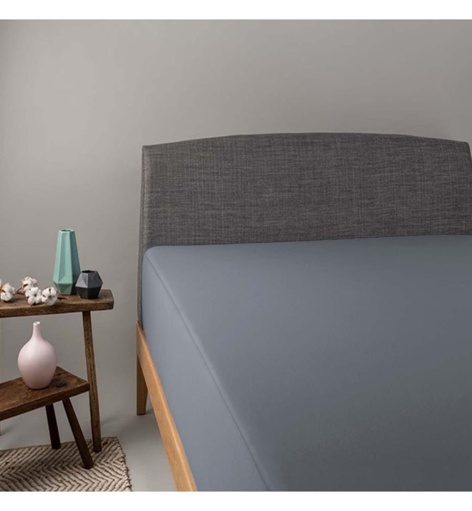VELFONT - Fixed sheet waterproof Respira dark gray - 80 x 200 cm