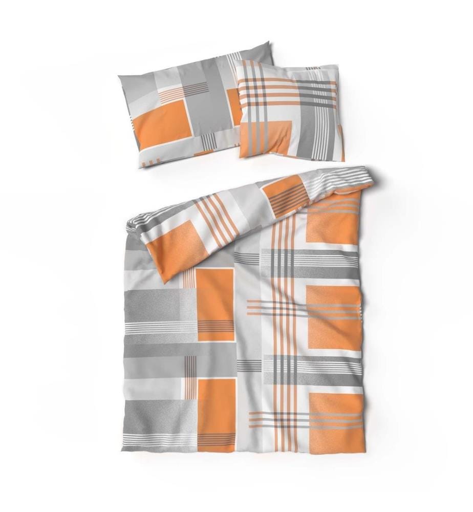 LOTUS - Parure de lit Jersey Jeffrey orange - 160 x 240 cm