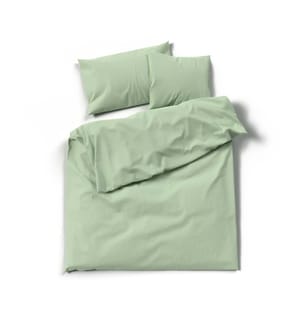 LOTUS - Bettwäsche Satin uni salbei - 160 x 210 cm