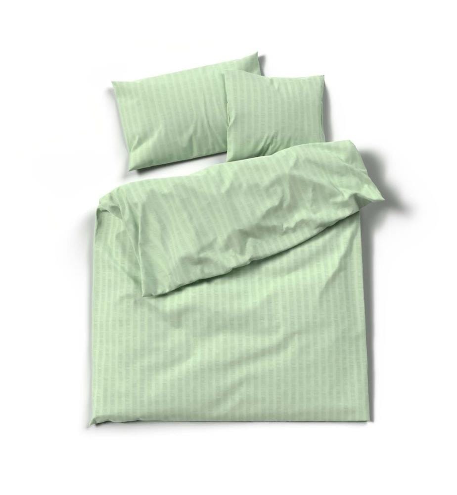 LOTUS - Literie Satin Seersucker uni sauge - 160 x 210 cm