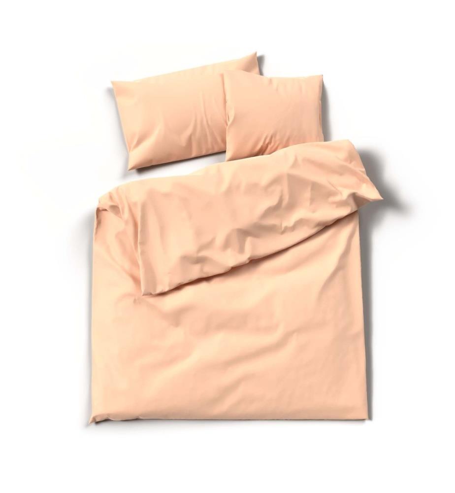 LOTUS - Literie satin uni abricot - 240 x 240 cm