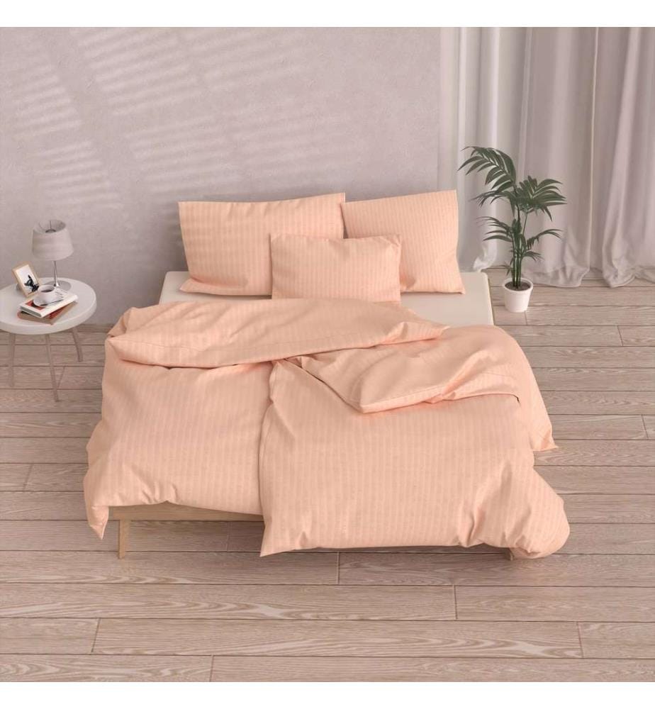 LOTUS - Literie Satin Seersucker uni apricot - 50 x 70 cm