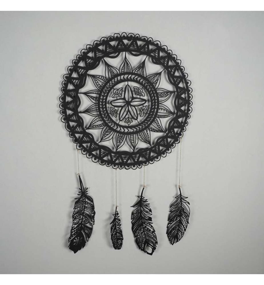 Dekoratives Metall-Wand-Accessoire, Schwarz, Stahl