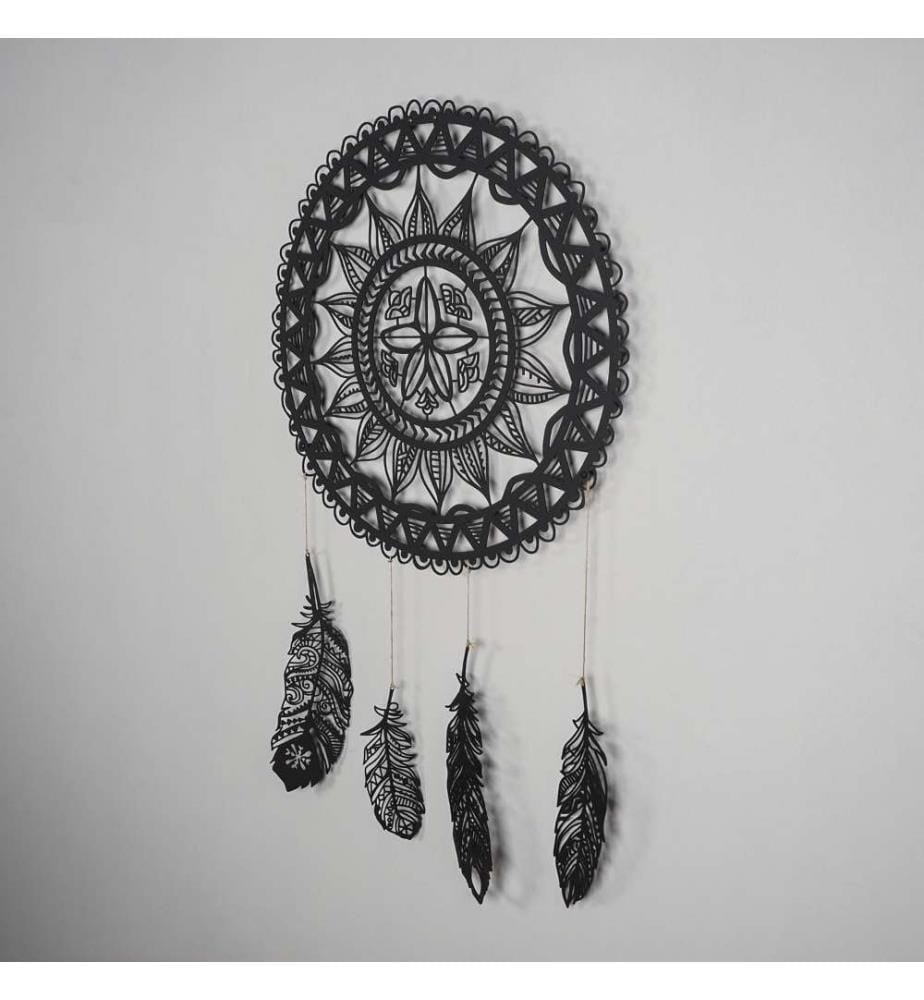 Dekoratives Metall-Wand-Accessoire, Schwarz, Stahl