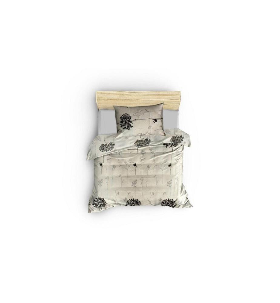 Single Quilt Cover Set, Grey Beige Black, 65% Cotton - 35% Polyester