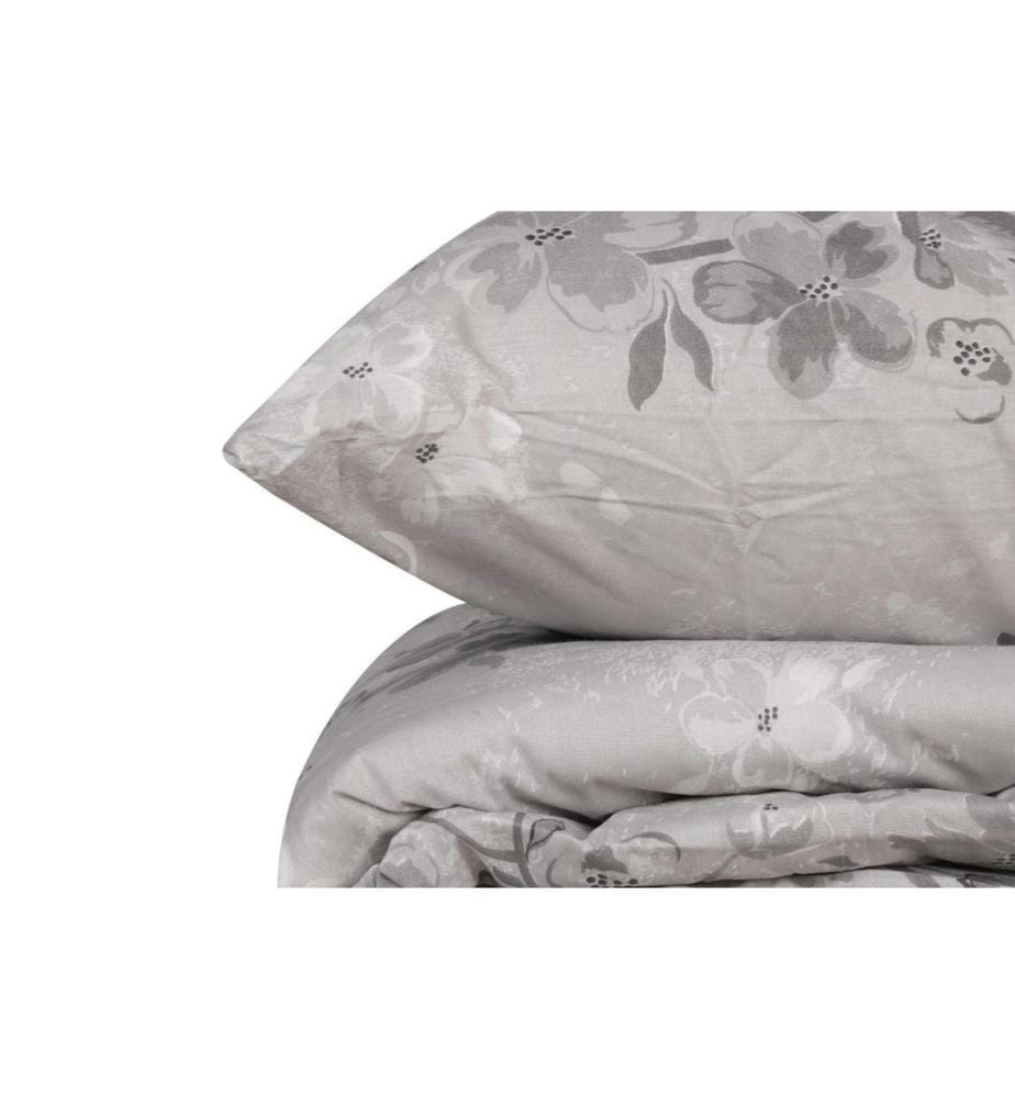Ranforce Super King Quilt Cover Set, Grey White Dark Grey, Cotton Ranforce