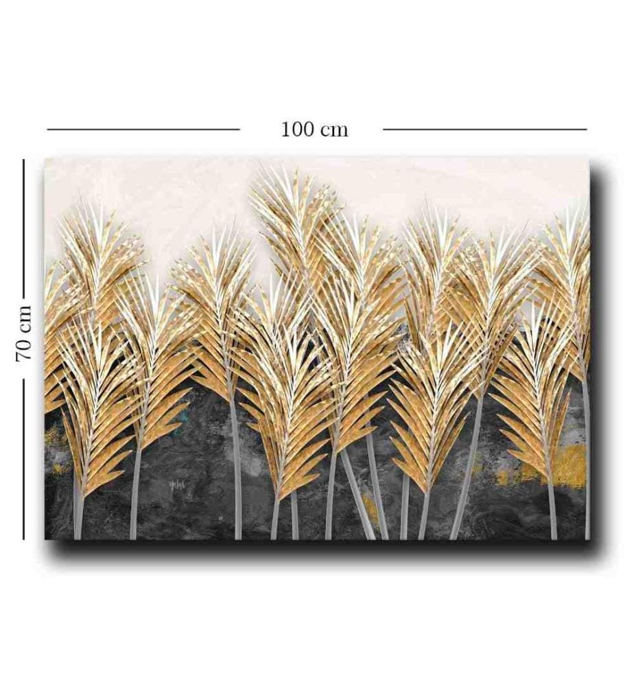 Peinture décorative sur toile, beige, blanc, anthracite, toile, cadre en bois de pin