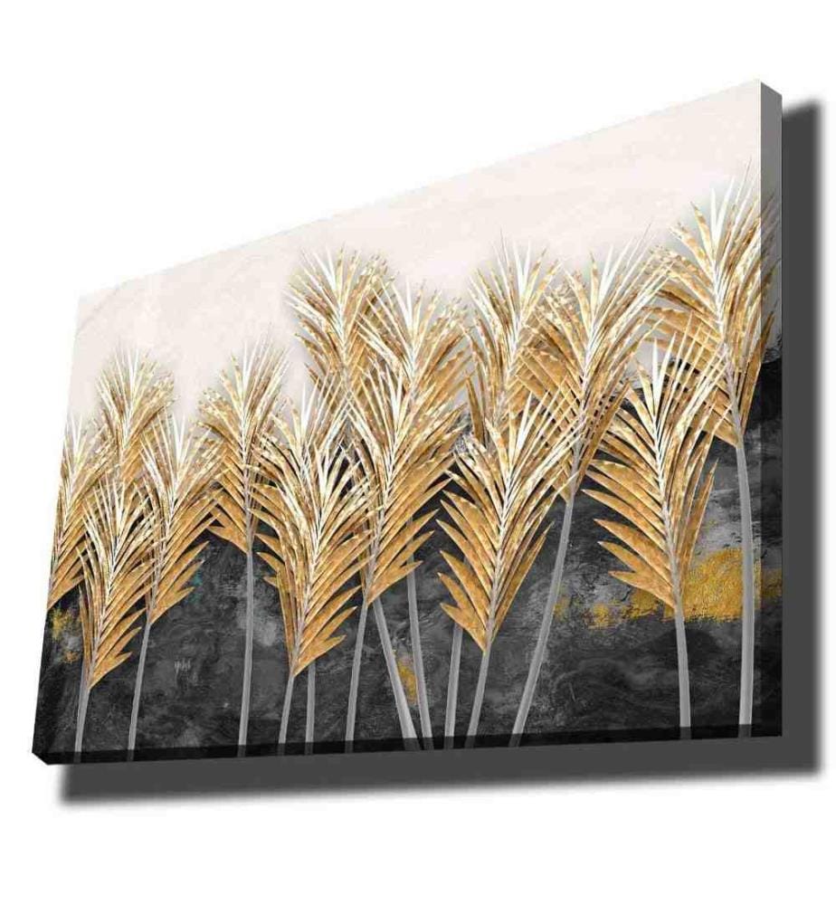 Peinture décorative sur toile, beige, blanc, anthracite, toile, cadre en bois de pin