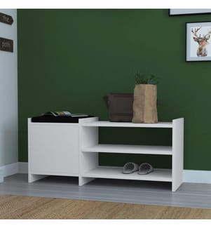 Schuhschrank, Weiss, Melaminbeschichtete Spanplatte