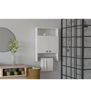 Badezimmerschrank, Weiss, Melaminbeschichtete Spanplatte