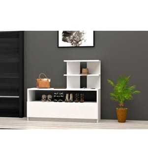 Schuhschrank, Weiss, Melaminbeschichtete Spanplatte