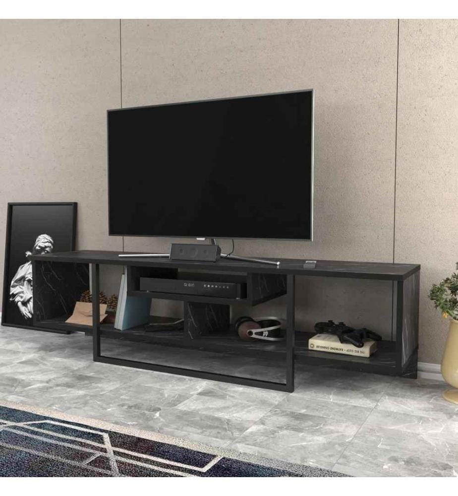 TV Stand, Black, Melamine Coated Particle Board