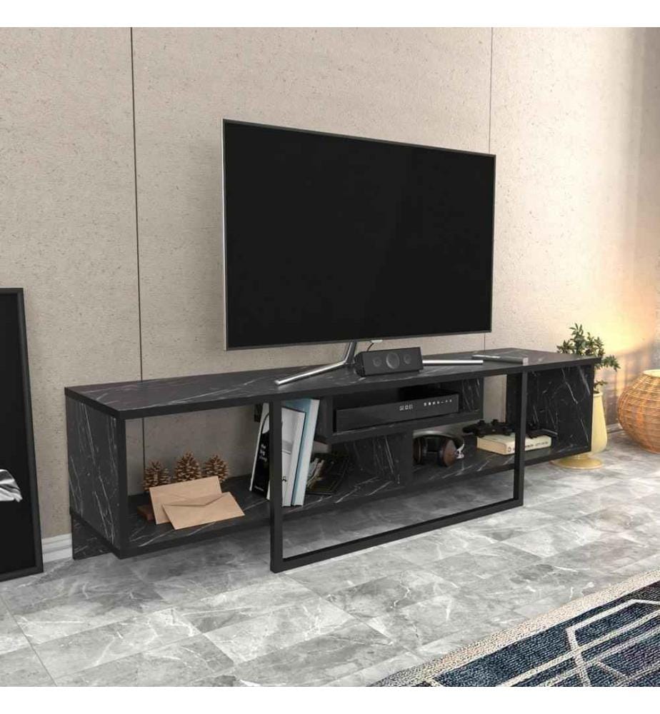 TV Stand, Black, Melamine Coated Particle Board