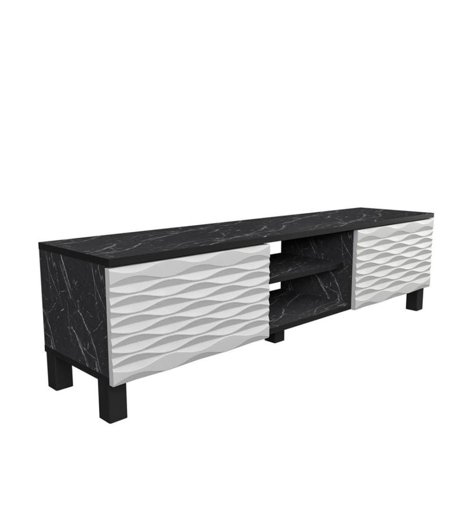 TV Stand, Black White, Melamine Coated Particle Board