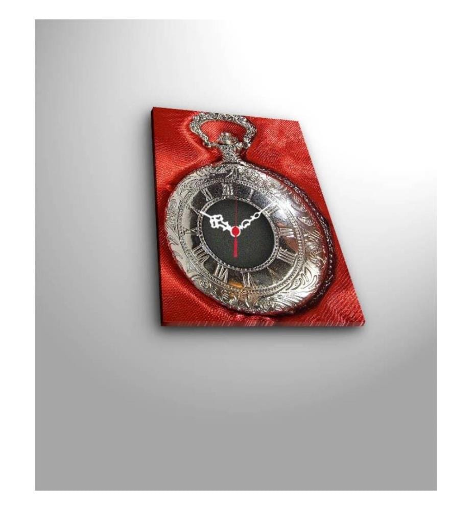 Dekorative Wanduhr aus Leinwand, Multicolor, Wildleder-Leinwand