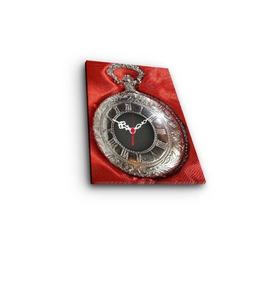 Dekorative Wanduhr aus Leinwand, Multicolor, Wildleder-Leinwand