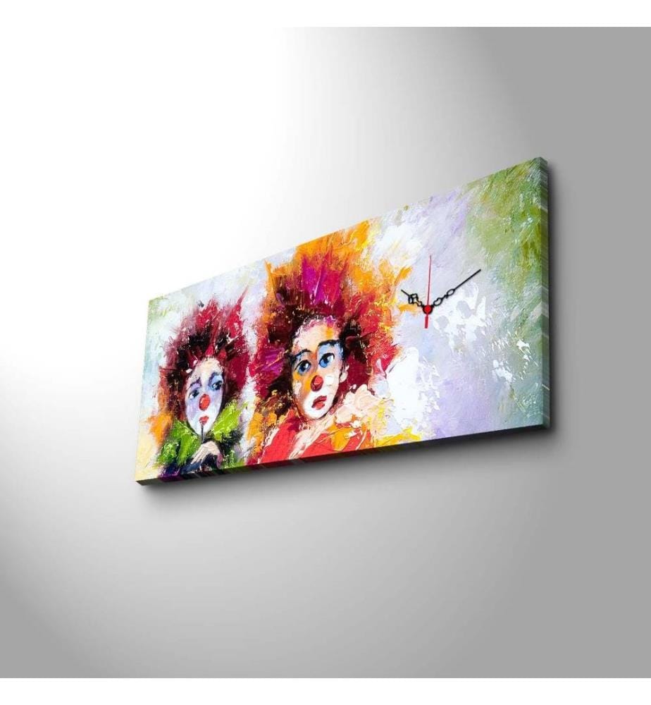 Dekorative Wanduhr aus Leinwand, Multicolor, Wildleder-Leinwand