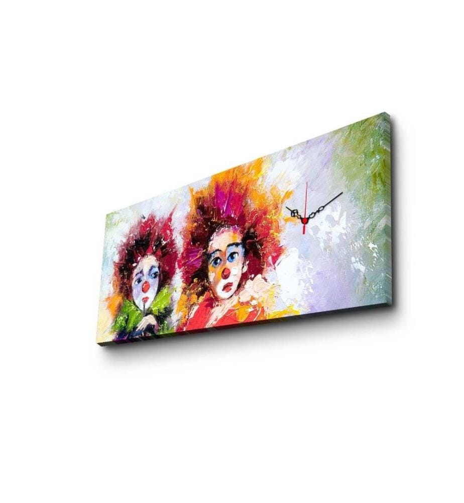 Dekorative Wanduhr aus Leinwand, Multicolor, Wildleder-Leinwand