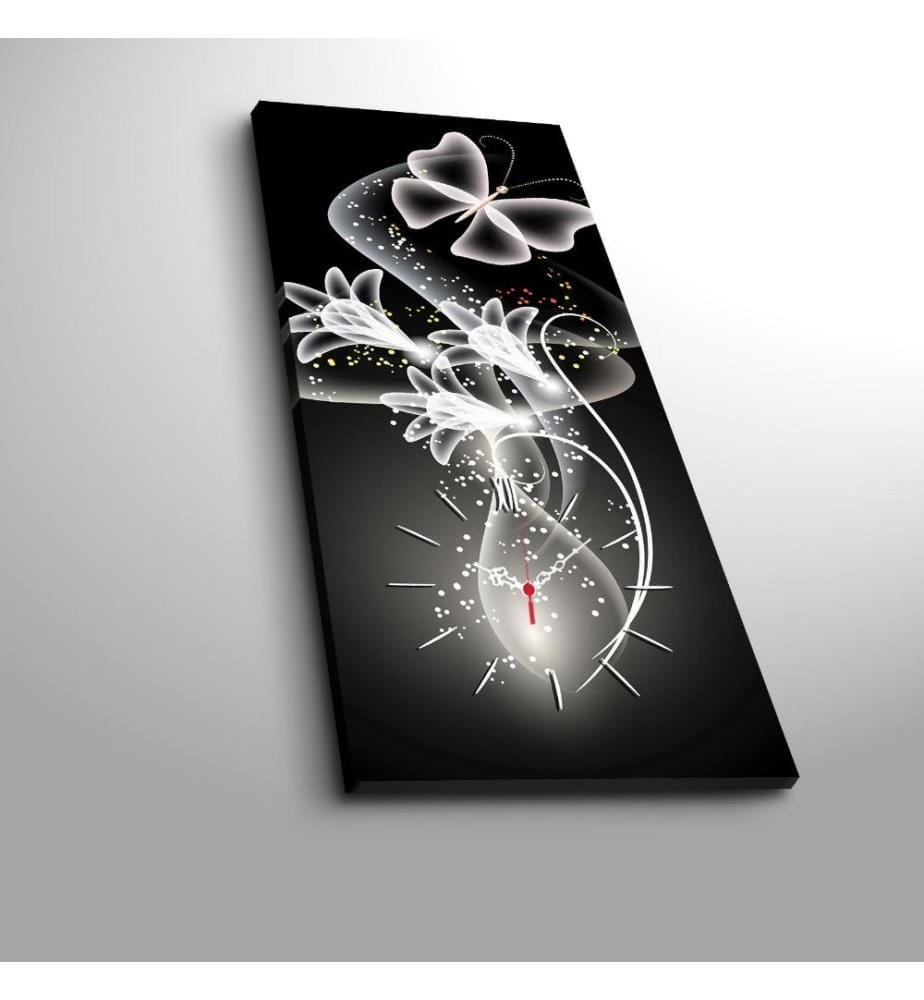 Dekorative Wanduhr aus Leinwand, Multicolor, Wildleder-Leinwand