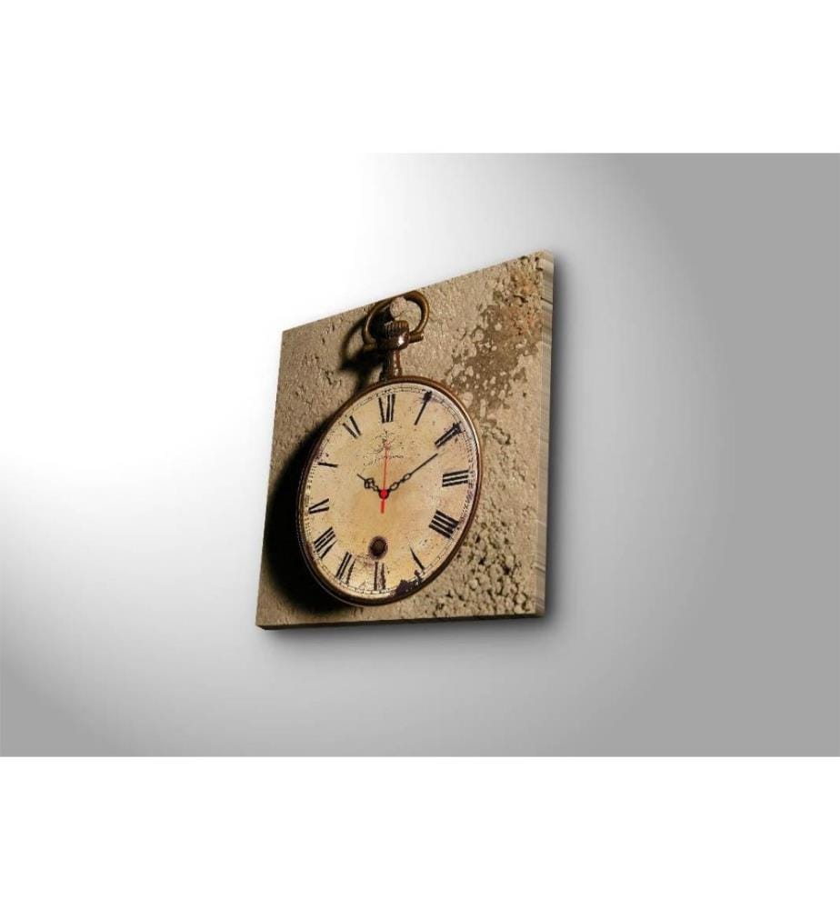 Dekorative Wanduhr aus Leinwand, Multicolor, Wildleder-Leinwand