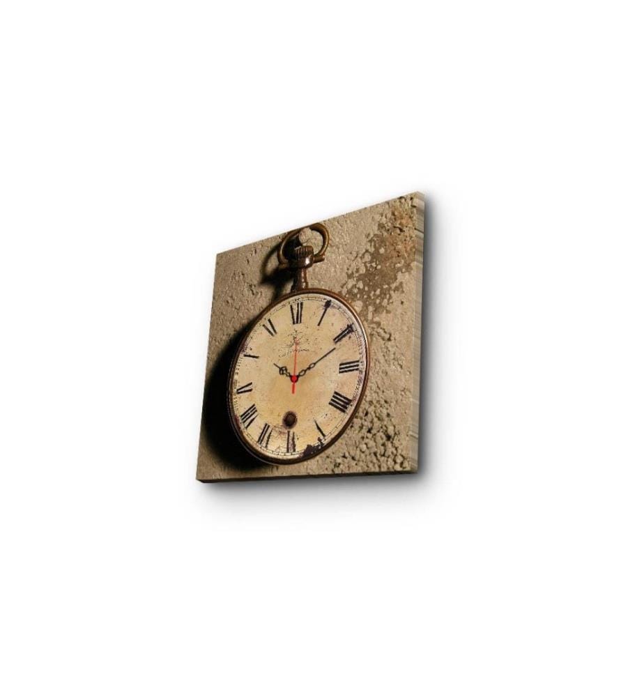 Dekorative Wanduhr aus Leinwand, Multicolor, Wildleder-Leinwand