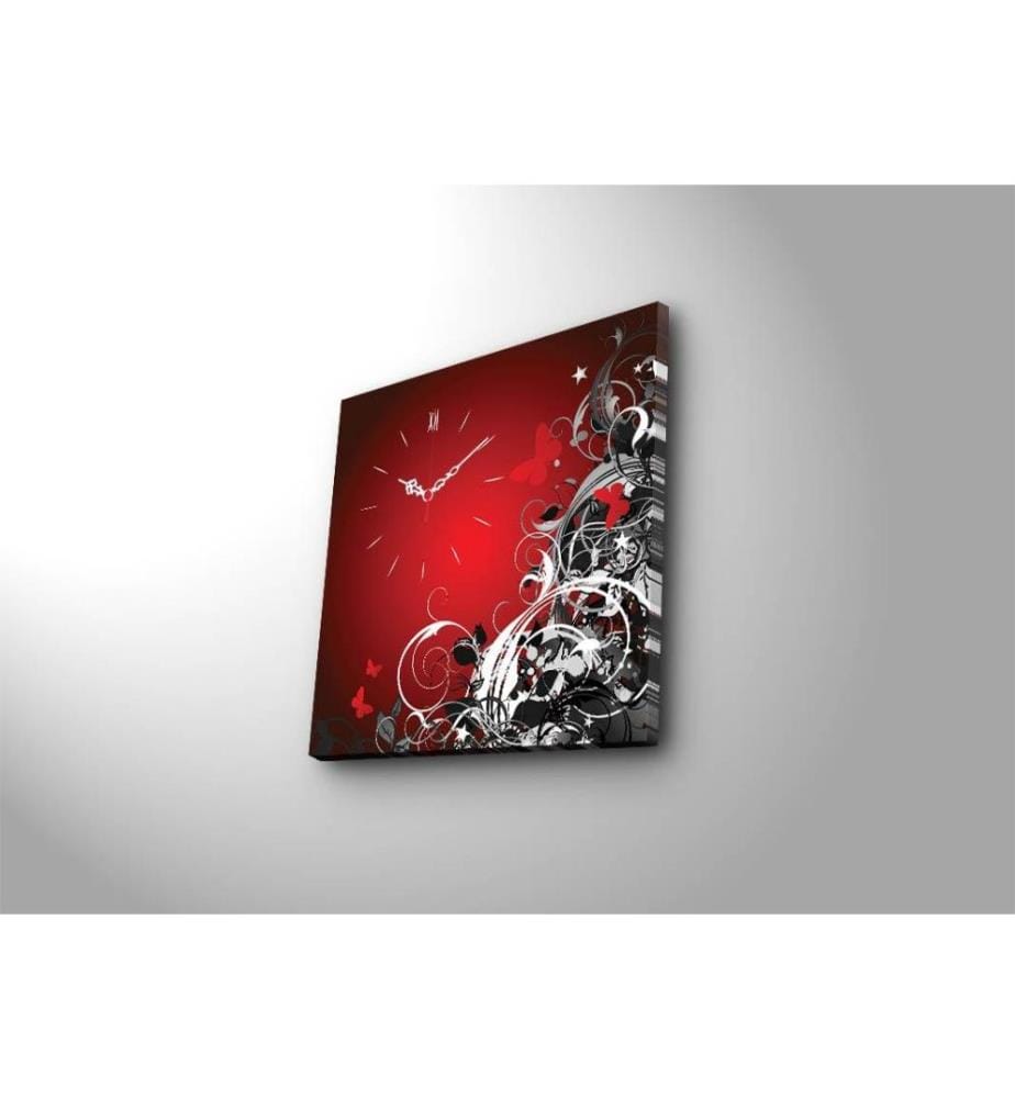 Dekorative Wanduhr aus Leinwand, Multicolor, Wildleder-Leinwand