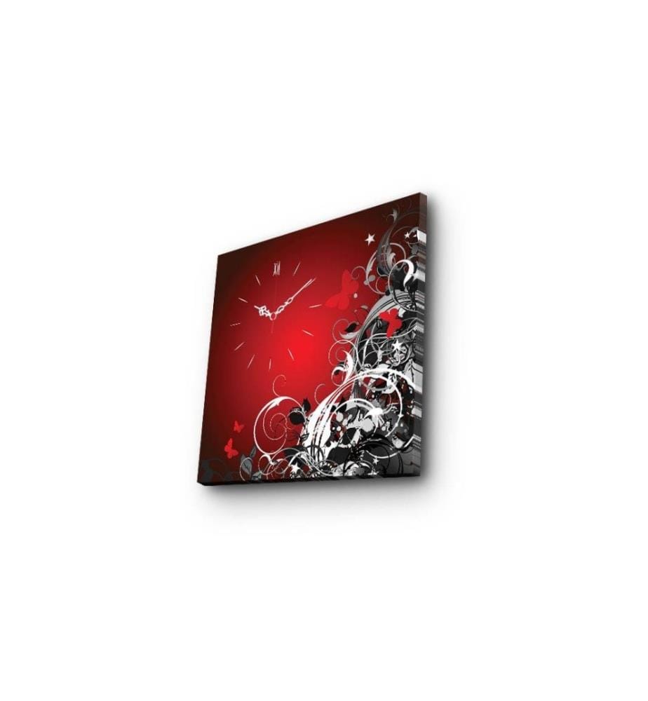 Dekorative Wanduhr aus Leinwand, Multicolor, Wildleder-Leinwand