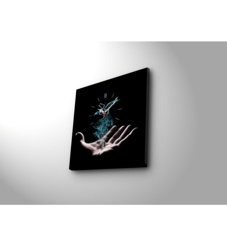 Dekorative Wanduhr aus Leinwand, Multicolor, Wildleder-Leinwand