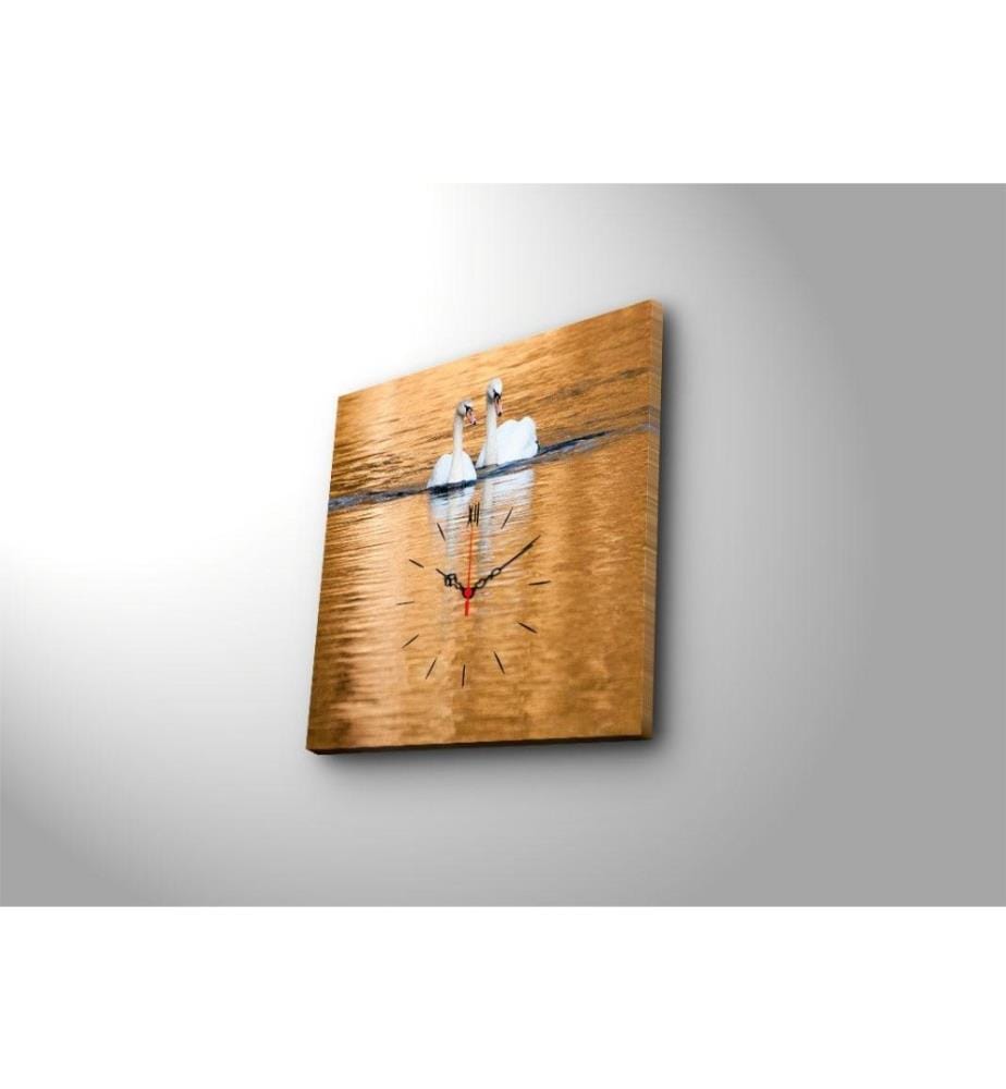 Dekorative Wanduhr aus Leinwand, Multicolor, Wildleder-Leinwand