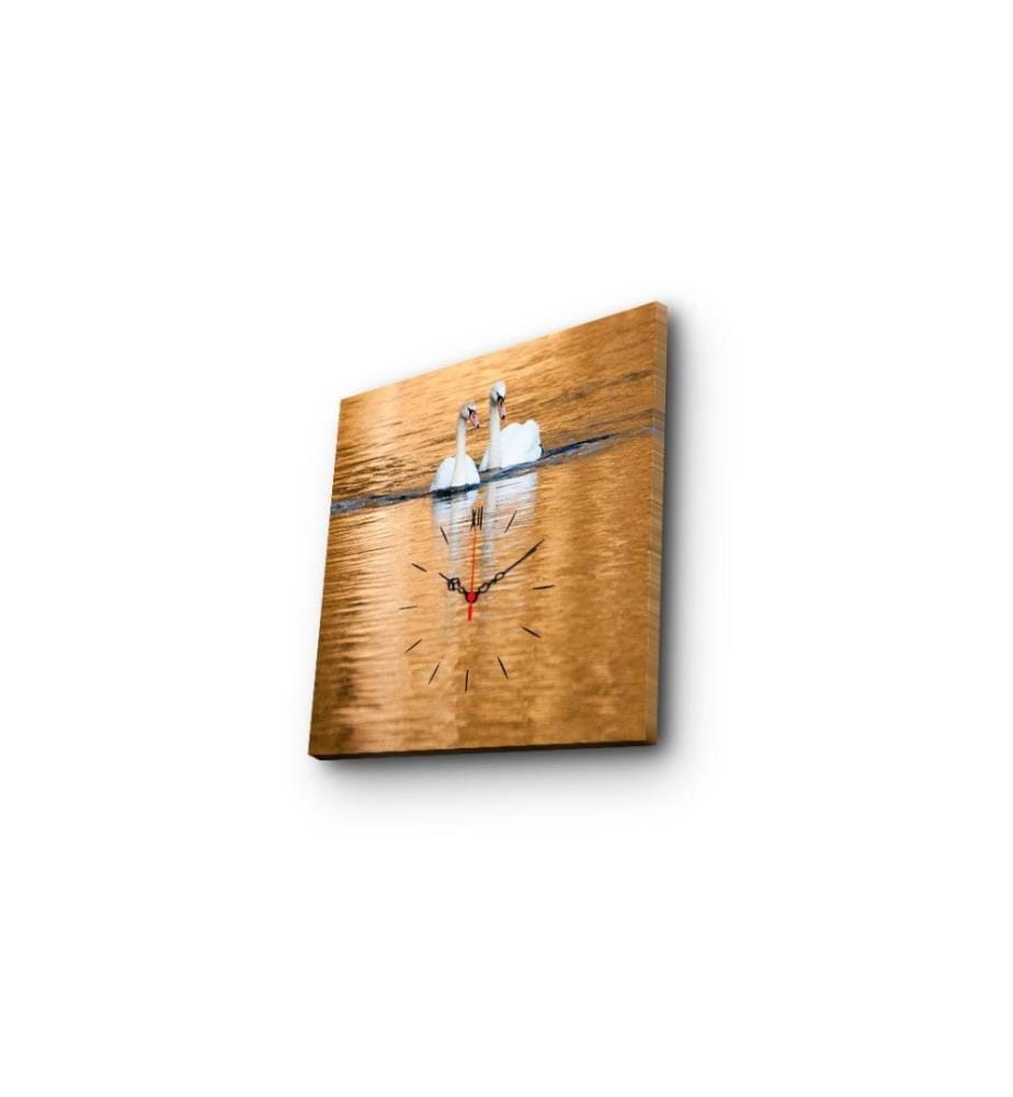 Dekorative Wanduhr aus Leinwand, Multicolor, Wildleder-Leinwand