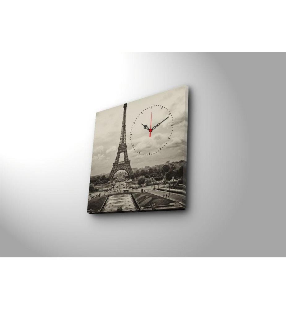 Dekorative Wanduhr aus Leinwand, Multicolor, Wildleder-Leinwand