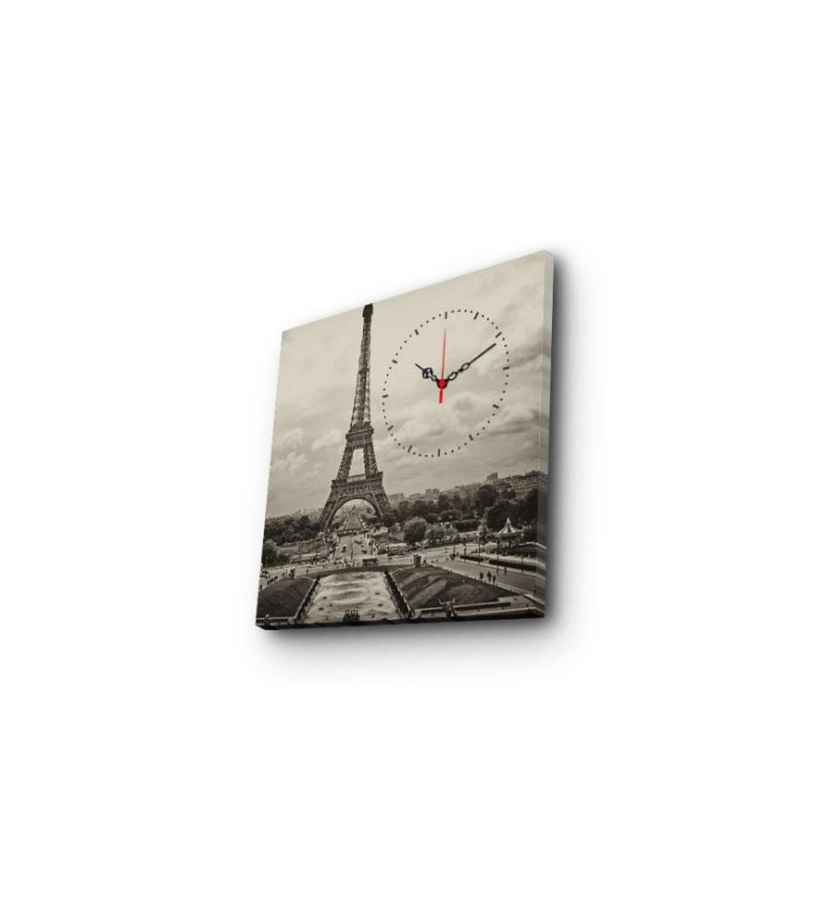 Dekorative Wanduhr aus Leinwand, Multicolor, Wildleder-Leinwand